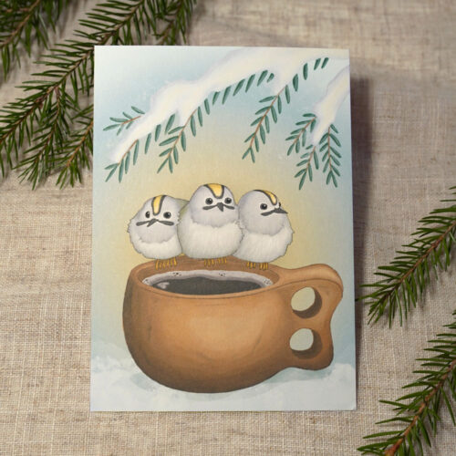 Hippiäiset talviaamuna | Kortti